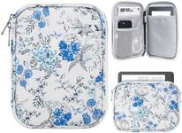 TiMOVO 6-7 Inch Tablet Sleeve for All-New Kindle 2022/10th Gen 2019 /Kindle Paperwhite 11th Gen 2021/Kindle Oasis E-Reader, Protective Case with Pocket for Kindle (8th Gen, 2016), Blue Flower & White