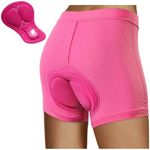 LIXADA Women's Cycling Shorts 3D Padded MTB Bicycle Bike Underwear Shorts, Pink, X-Large