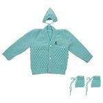 Montu Bunty Wear Baby-Boys Woolen Knitted Baby Set (0-3 Months, Upto 7Kg Baby) Turquoise