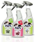 Pet Disinfectant 3x500ml Ready to Spray 100% Recycled Bottle, Deodoriser, Cleaner, Kennels, Artificial Grass (Garden Pack)