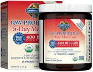 Garden of Life Organic Probiotic Powder for Women and Men - Raw Probiotics 5-Day Max Care 400 Billion CFU - Banana, High Bifido 5 Day Formula with Enzymes, Prebiotics for Digestive and Immune Health