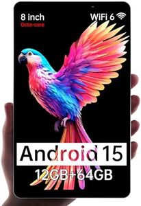 【2025 Newest Tablet】 M8 Android 15 Tablet 8 inch, 8 core CPU, 12GB+64GB，2TB Expandable, HD IPS Display, Wi-Fi 6, BT5.4, 5MP+8MP Dual Camera, 5100mAh Large Battery, Widevine L1, Kids Tablet PC, Gray