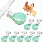 8PC Chicken Water Cups with PVC Tee Fittings for 1/2" Pipe, Automatic Chicken Watering System, Anti-Leak, Holds 50% More Water, Suitable for Chicks, Chicken, Duck, Quail, Birds, Turkey