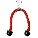 qibylift Tricep Rope Cable Attachments Cable Machine Accessories for Home Gym, 27 Inch Tricep Rope For Pulley System Attachment, LAT Pull Down, Cable Machine Attachments, Weight Fitness (Red)