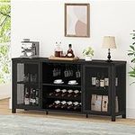 Launica Black Wine Bar Cabinet, Cof