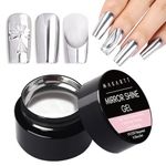 Makartt Metallic Nail Painting Gel, Silver Gel Nail Polish 8ml, 3D Metal Painting Gel Drawing Nail Gel, Mirror Nails Finish 3D Metal Mirror Effect