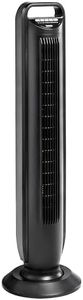 Seville Classics UltraSlimline Indoor Bladeless Oscillating Tower Fan Quiet Cooling LED Display Space-Saving for Home w/Remote and 7.5H Timer, Black, 40" 5-speed (115 degrees)