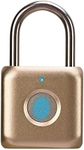 Fingerprint Padlock eLinkSmart Combination Lock - Gym Locker Lock Keyless Gold Color: Fingerprint Lock Biometric Metal Digital Padlock for Gym Locker, School Locker Backpack Suitcase Luggage