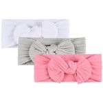 Aolso Baby Girl Nylon Headbands, 3pcs Newborn Headbands Baby Headbands Hair Bands, Baby Girl Bows, Toddler Hairbands and Bows Child Hair Accessories