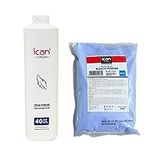 ICAN LONDON PROFESSIONAL CREAM PEROXIDE 40 VOL 12% 1000 ML + RAPID BLUE POWDER BLEACH 500 G COMBO SET