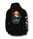 Riot Society Men's Graphic or Embroidered Hoodie Hooded Sweatshirt, Flamingo Blossom (Black), Medium