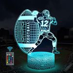 Uyeyuy Football 3D Illusion Lamp Night Light Football Gifts for Men with 16 Colors Timer Remote for Boys Age 5 6 7 8 Year Old Boys Gifts Christmas Birthday Xmas Gift Toys for Boys Girls Men Sport Fans