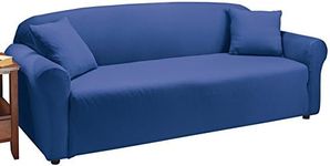 Collections Etc Jersey Stretch Slipcover Furniture Protector, Blue, Sofa
