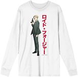 Bioworld Spy x Family Loid Forger Men's Long Sleeve Crew Neck Tee, White, XX-Large