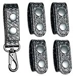 TAFTACFR Basketweave Duty Belt Keeper with Double Snaps(Set of 4) +1 Keeper with Strong Plastic Key Clip(1 Pack)