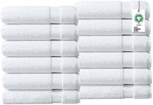 Delara 100% Organic Cotton Towels 650 GSM Plush Feather Touch Quick Dry Bath Towel, Pack of 12 GOTS Certified, Oeko-Tex Green Certified, Organic Cotton Bath Towel, 30"X58"