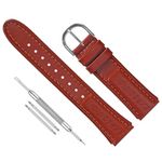 LineOn Leather Watch Strap (Brown) Compatible with Timex Expedition MF13 with Tool and Pins