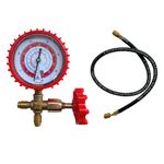 SATYWALI Single Gauge Manifold Comes With 1 Charging Hose Pipe Burst free Compatible With R-22, R-134A (Pressure 0 to 500 Psi)