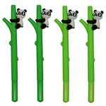 Maydahui 12PCS Tree Climbing Panda Gel Pen Cute Cartoon Animal Pens Soft Silicone Black Ink for Boys Office School Stationery Supplies