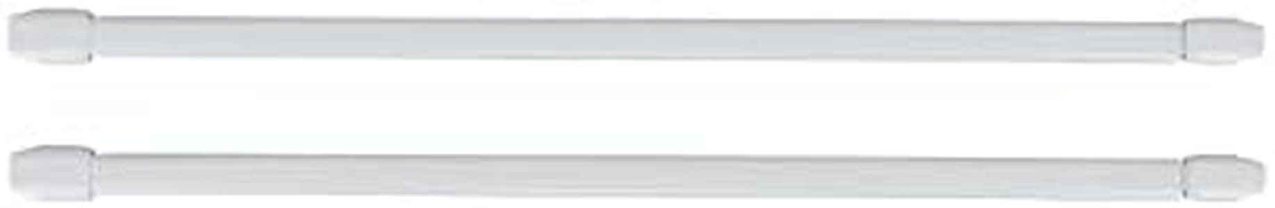 Small Cafe Curtain Rod Adjustable 24" to 32" Set of 2 White