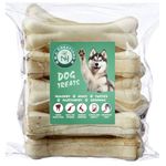 N.J Creations Rawhide Pressed Bones| Chicken Flavour Dog Chew 8 Inch Calcium Bone for Dogs| Young, Adult Dogs of All Breeds| Healthy Treats for Dogs to Chew (8Inch- 5KG)