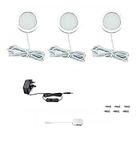 Vlio Under Cabinet Light Kit, Set of 3, LED Puck Lights, 7.5W, 750LM, Cool White, Display Cabinet Lighting, Disc Light for Kitchen, Closet, Counter, Cupboard, Shelf, Wardrobe and More