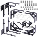 Cartilage 2 Set Gate Corner Brace Bracket Anti Sag,Gate Kit Gate Corner Brace Bracket with Gate Latch,Frame Hardware Kit for Wooden Gate Fences,Shed Doors,Corral Gates,Driveway Gates,Wood Windows