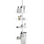 Zenna Home Pole Shower Caddy, White