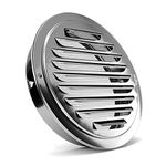 Stainless Steel Air Vents, PartsExtra Louvered Grille Cover Vent Hood Flat Ducting Ventilation Air Vent Wall Air Outlet with Fly Screen Mesh (6inch)