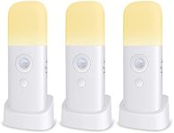 Zoeson Motion Sensor Light Indoor with Base, USB Rechargeable Battery 2000mAh, Dimmable LED Night Light, Bedside Lampfor Kids Room, Bathroom,Living Room, Bedroom(Warm White)