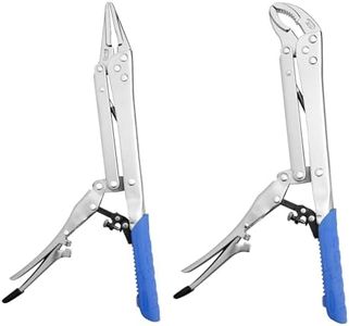 Dragonite Extended Pliers Sets 12", Auto-adjustable Long Reach Locking Nose Pliers with Non-Slip Handles, (180 Degree Corner And 45 Degree Corner), 2pcs