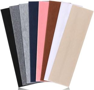 DRESHOW Bandeau Cheveux Femme Bandeaux de Sport Élastique Bandeau de Cheveux Antidérapant Bandeaux de Yoga Running Serre Tête 8 Pièces
