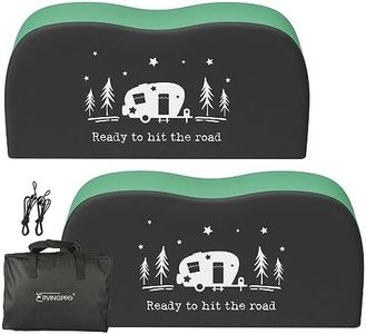 RVINGPRO RV Tire Covers Dual Axle, Trailer Tire Covers 2 Pack, Fits 27"-30" Dia Tires, Waterproof Anti-UV 600D Oxford, Dual Axle RV Wheel Covers for Camper, Trailer, Truck (Black+Green, Small)