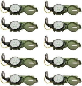 GSC International CP-FLD-10: Lensatic Military Compass, Pack of 10