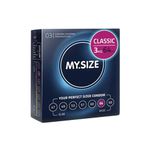 MY.SIZE Classic Condoms Size 6 I 64 mm Width I 3 Pieces Trial Pack I Premium Condoms Extra Thin I Condoms True to Touch Gossamer I Thin 0.07 mm Wall Thickness I Condoms Vegan I Condoms for Men