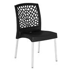 Nilkamal Mid Back Chair NS19SS | Chair for Living Room, Bed Room, Kitchen, Office Room, Outdoor| 100% PolyPropylene Stackable Chair | (Iron Black)