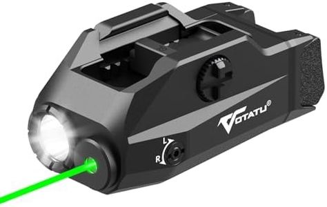 VOTATU G2L-G Pistol Light Laser Combo, 1000 Lumens Strobe Function Flashlihgt and Green Laser Sight, Adjustable Rail Keys Compatible with GL and Picatinny Rail, Low Profile Rechargeable Weapon Light