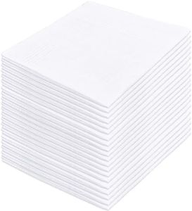 DHOOZ 20 Pcs Cotton Handkerchief, White Handkerchiefs for Men, Men's Handkerchiefs, White Pocket Squares for Men, Hankies, Hanky, Large Mens Handkerchiefs, Suit Handkerchief (100% Soft Cotton Bulk)