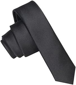 JEMYGINS Cravate Homme Noir en Soie 4CM Étroit Extra Silm Plusieurs Couleurs Disponibles de Formelle Compris Boîte(1)