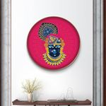 Livin'luxe paintings ShriNath ji religious Premium Sparkle lamination Golden Slim Frame 58 cm x 58 cm Large Size, For Home/Office/Hotel painting GR-02