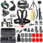 Black pro 60 in 1 Camera Accessories Kit Compatible with GoPro Hero 12 11 10 9 8 7, GoPro Max, GoPro Fusion, DJI Osmo Action, AKASO, APEMAN, Campark, SJCAM