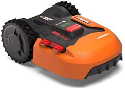 WORX Landroid S WR184E Robot Lawn Mower for small gardens up to 400m2 / Automatic robotic lawn mower for manicured lawn with application control, wifi connectivity, 20-50mm Cutting Height Range
