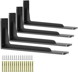 10 Inch Heavy Duty Countertop Brackets, 300lbs High Load - Vertical Angled L-Bracket, for DIY Decorative/Quartzite/Granite/Shale/Worktops, Countertop Metal Bracket with Mounting Hardware (4 Pack)