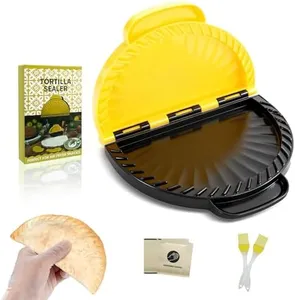 8”Tortilla Sealer, Tortilla Crimper for Quick Breakfast Snacks Sandwich Taco Sealer Press, Easy to Use Crimper Tool for Workers, Home Cooking and Homemakers , Include 2*Brush And 10*Disposable Gloves