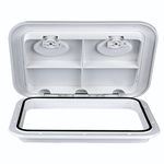 smartmarine White Marine Deck Access Hatch 17.3“×12.4 Boat Hatch & Lid,Rectangle Deck Hatch Marine