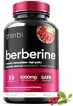 1000mg Berberine Supplement Capsules with Bitter Melon and Banaba Leaf - 30 Servings