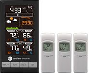 Ambient Weather WS-2801-X3 Advanced Wireless Color Forecast Station w/ 3 Remote Sensors