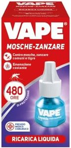 Vape, Ricarica Liquida Mosche-Zanzare, Protezione per 480 ore, Protegge dalle Mosche, Zanzare Comuni e Tigre, 22 ml