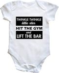 Hippowarehouse Twinkle twinkle little star hit the gym and lift the bar baby vest bodysuit (short sleeve) boys girls