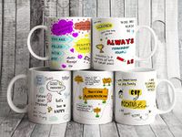 DAYS Motivational Quotes Ceramic Coffee Mug Best Quotes Positive Mug Encouragement Gift Mental Health Law of Attraction Inspirational Gift Best Gift for Office Employee Set of 5